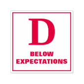 Onderwijsstempel: D, ONDERSTAANDE VERWACHTINGEN Zelfinktende Stempel (Design)