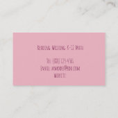 Onderwijsthema leraar roze stapes school visitekaartje (Achterkant)