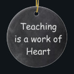 Onderwijswerk — Heart Chalkboard Design Cadeauidee Keramisch Ornament<br><div class="desc">Onderwijswerk Hartleraar Chalkboard Design Gift Idee kerstboomversiering Keramiek</div>