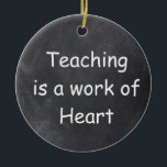 Onderwijswerk — Heart Chalkboard Design Cadeauidee Keramisch Ornament<br><div class="desc">Onderwijswerk Hartleraar Chalkboard Design Gift Idee kerstboomversiering Keramiek</div>