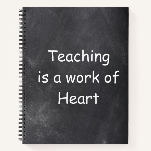 Onderwijswerk — Heart Chalkboard Design Cadeauidee Notitieboek (Voorkant)