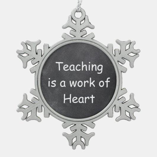 Onderwijswerk — Heart Chalkboard Design Cadeauidee Tin Sneeuwvlok Ornament (Voorkant)