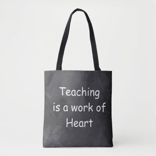 Onderwijswerk — Heart Chalkboard Design Cadeauidee Tote Bag (Voorkant)