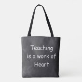 Onderwijswerk — Heart Chalkboard Design Cadeauidee Tote Bag (Achterkant)