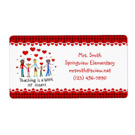 Onderwijzen is een werk van hartelabels etiket