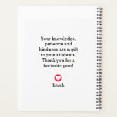 "Onderwijzen is een werk van het hart" leraar Yarl Planner (Achterkant)