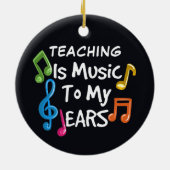 Onderwijzen is muziek naar mijn eigen oorlogen keramisch ornament (Achterkant)