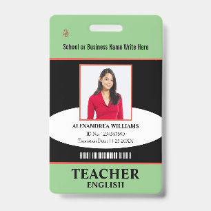 Onderwijzend Personeel Werknemer Foto Naam ID  Badge