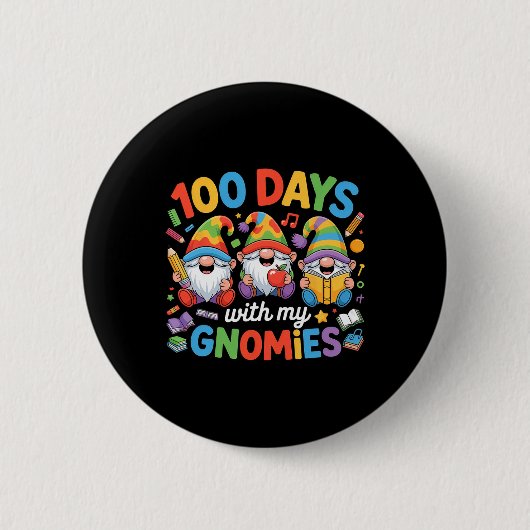 Onderwijzer Kinderen Kabouter 100 Dagen School Ronde Button 5,7 Cm (Voorkant)
