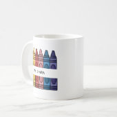 Onderwijzer Kleurrijke Potlood Doos Gesplitste Naa Koffiemok (Voorkant links)
