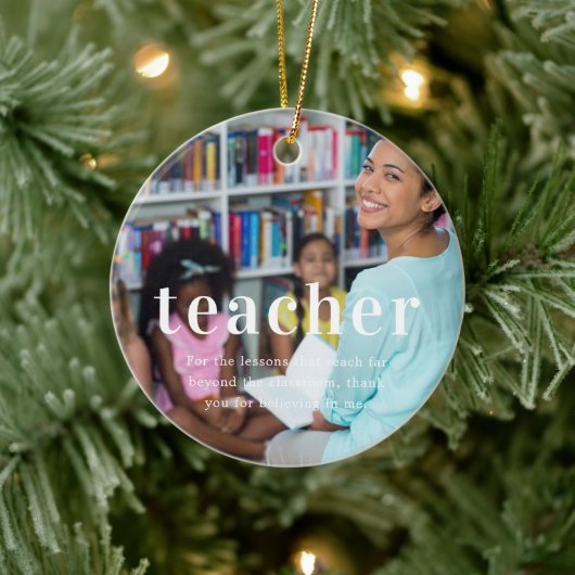 onderwijzer | Sentimentele foto KeepSake Kerstmis Keramisch Ornament (Boom)