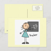 Onderwijzer Stick Figure Briefkaart (Voorkant / Achterkant)