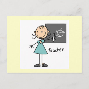 Onderwijzer Stick Figure Briefkaart