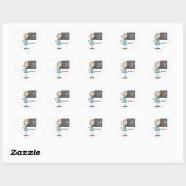 Onderwijzer Stick Figure Hart Sticker (Vel)