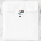 Onderwijzer Stick Figure Hart Sticker (Tas)
