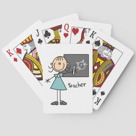Onderwijzer Stick Figure Speelkaarten (Achterkant)