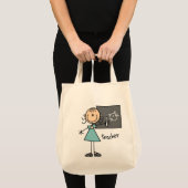 Onderwijzer Stick Figure Tote Bag (Voorkant (product))