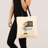 Onderwijzer Stickfiguur Tote Bag (Voorkant (product))