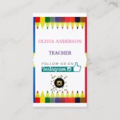 onderwijzer | Tutor, Sociale Media QR Code Busines Visitekaartje (Voorkant)