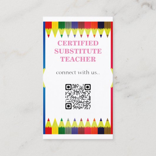 onderwijzer | Tutor, Sociale Media QR Code Busines Visitekaartje (Achterkant)