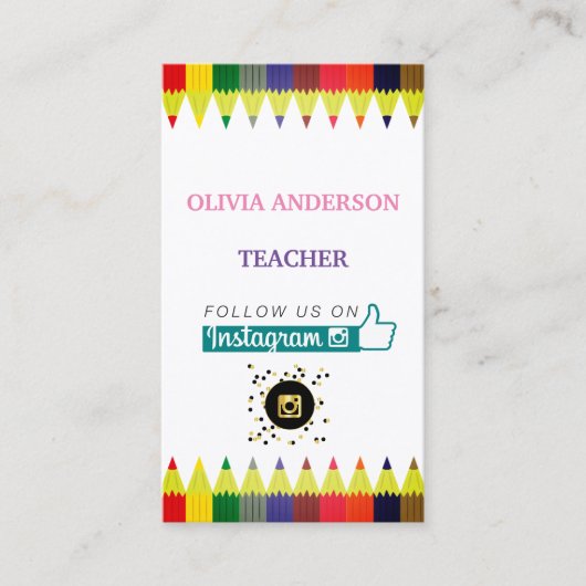 onderwijzer | Tutor, sociale media QR-code Visitekaartje (Voorkant)