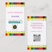 onderwijzer | Tutor, sociale media QR-code Visitekaartje (Voorkant / Achterkant)