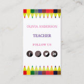 onderwijzer | Tutor, sociale media QR-code Visitekaartje (Voorkant)