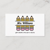 Onderwijzer waardering potlood thema visitekaartje (Voorkant)