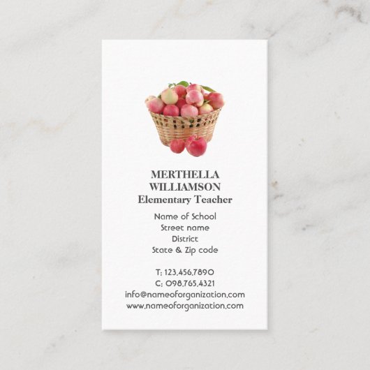 ONDERWIJZERES | Appelen | Foto Visitekaartje (Voorkant)