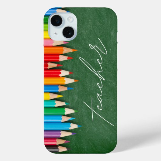 Onderwijzerscript Schrijfbord Potloden Case-Mate iPhone Case (Achterkant)