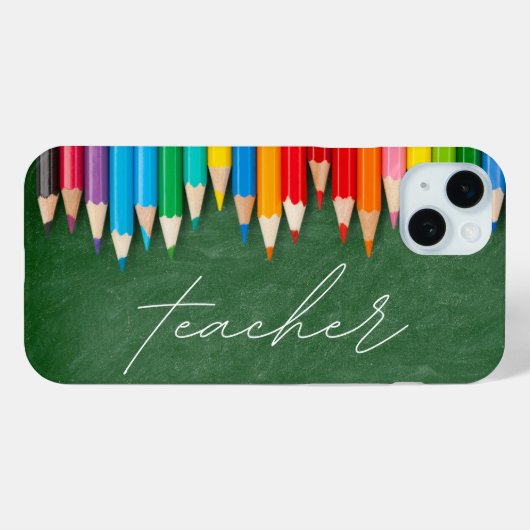 Onderwijzerscript Schrijfbord Potloden Case-Mate iPhone Case (Achterkant (horizontaal))