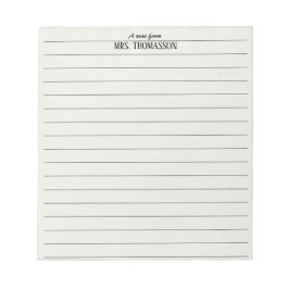 Onderwijzersnotitieboek gelinieerd papier met "een notitieblok