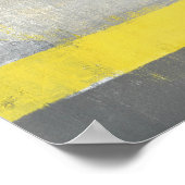 "Onderworpen" Abstracte grijze en gele kunst Poster (Hoek)