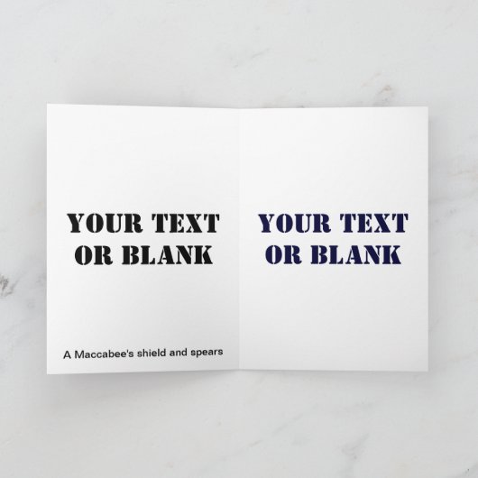 Onderworpen Schild Maccabee en Spears Feestdagen Kaart (Binnen)