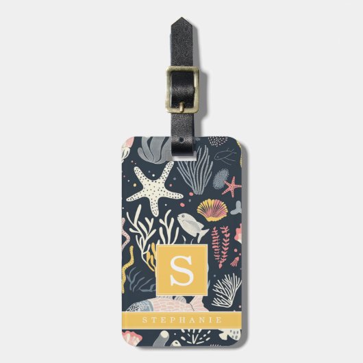 Onderzee Achtergrond Bagage Label (Voorkant verticaal)
