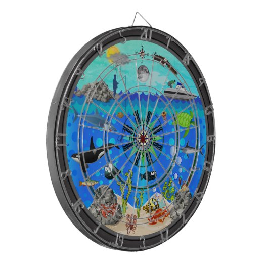 Onderzee Extravaganza Multi-Target Dartbord (Voorkant Links)