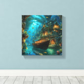 Onderzee Houd of creëer je eigen - Canvas (Glans) Afdruk (Insitu (Houten vloer))
