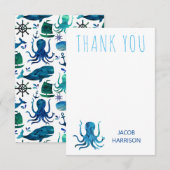 Onderzee Octopus Mariene Scheepvaart Bedankt (Voorkant / Achterkant)