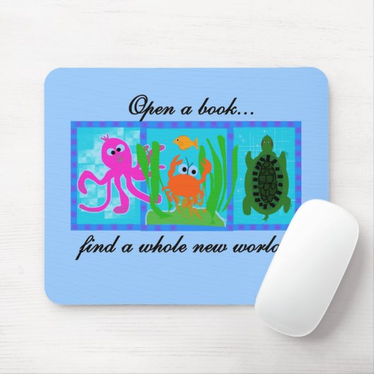 Onderzee Open een Boek Tshirts en Gifts Muismat (Met muis)