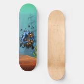 Onderzee Schatjager Duiker Octopus Aanval Persoonlijk Skateboard (Voorkant)