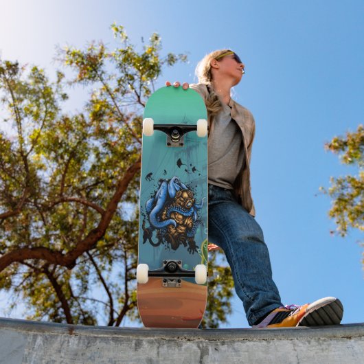 Onderzee Schatjager Duiker Octopus Aanval Persoonlijk Skateboard (Buiten 1)