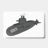 Onderzeeboot cartoon illustratie badge (Achterkant)