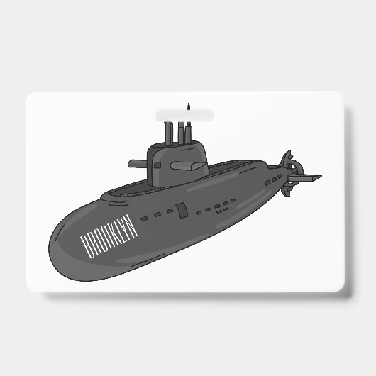 Onderzeeboot cartoon illustratie badge (Voorzijde)