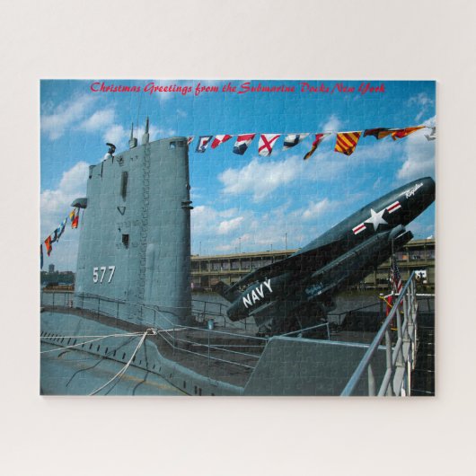 Onderzeeboot Dokken New York.Kerstgroeten Legpuzzel (Horizontaal)