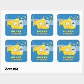Onderzeeboot Jongen Kapitein Onder de Zee Feeststi Vierkante Sticker (Vel)