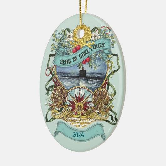  onderzeeboot kerstversiering keramisch ornament (Links)