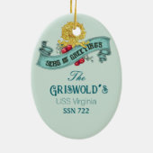  onderzeeboot kerstversiering keramisch ornament (Achterkant)