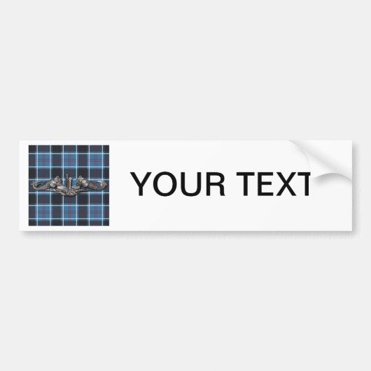 Onderzeeboot oorlogvoering tartan bumpersticker (Voorkant)