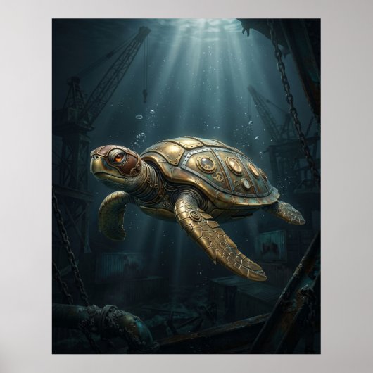 Onderzeeboot Turtle Poster (Voorkant)