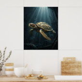 Onderzeeboot Turtle Poster (Keuken)